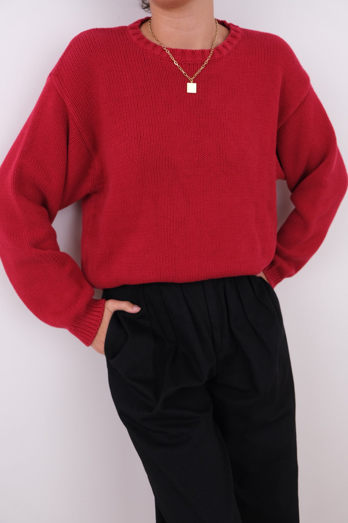 Vintage Cherry Cotton Crewneck Sweater