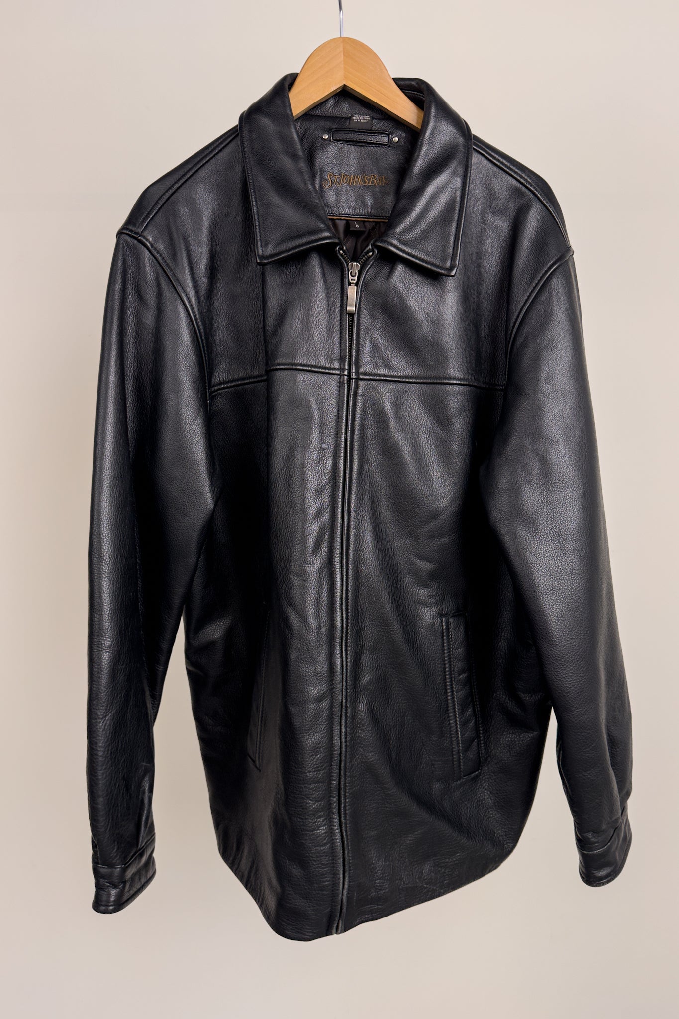 Vintage 90s Onyx Leather Zip Up Jacket – Hermine