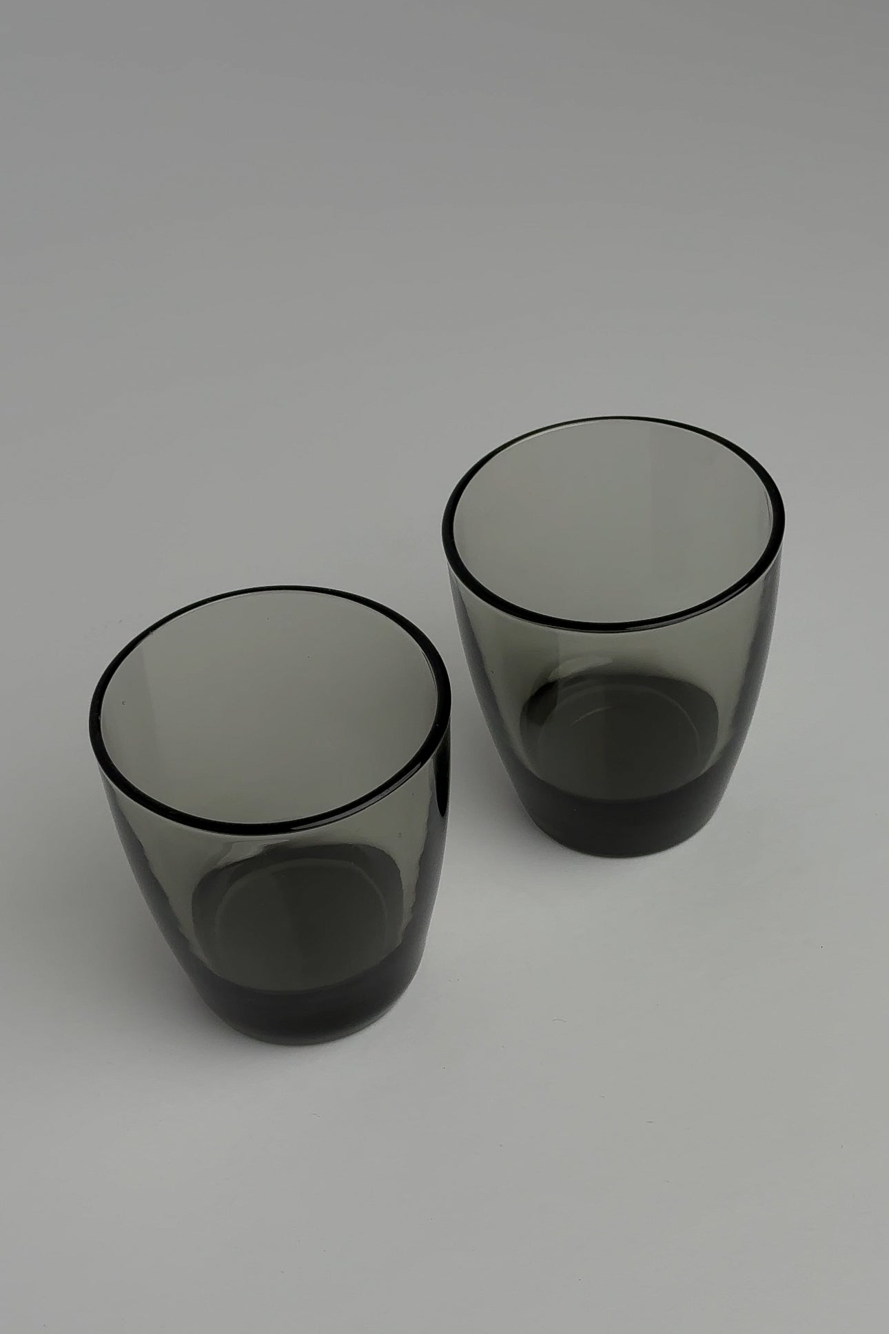 Vintage 90s Noir Smoked Glass Tumblers (2)