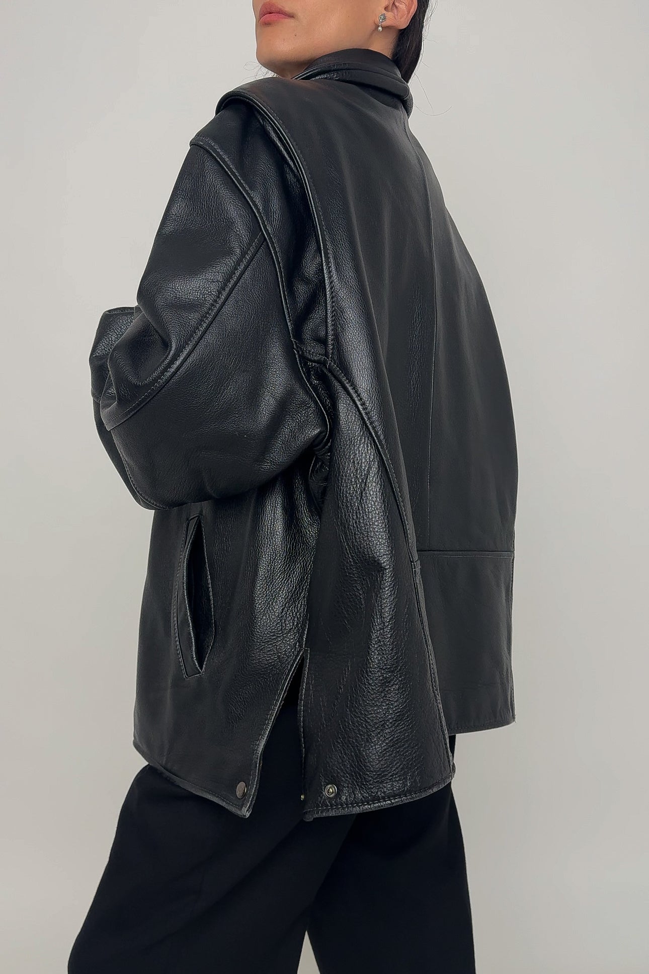 Vintage 90s Noir Leather Zip-Up Jacket