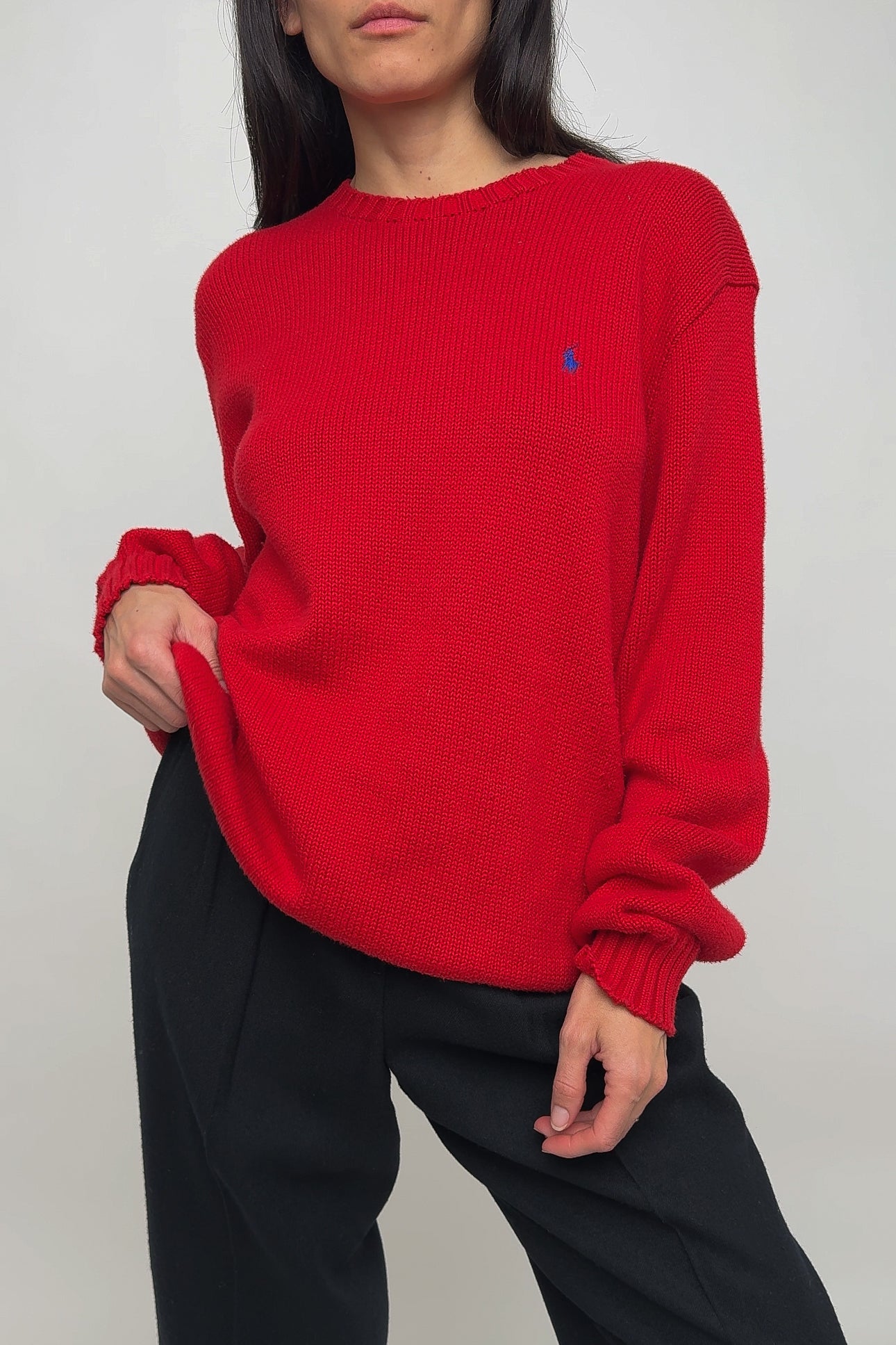 Vintage Strawberry Ralph Lauren Cotton Knit Crewneck Sweater