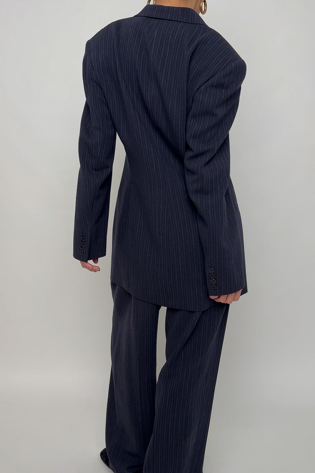 Vintage Night Ralph Lauren Wool Pinstripe Pantsuit (Rosella)