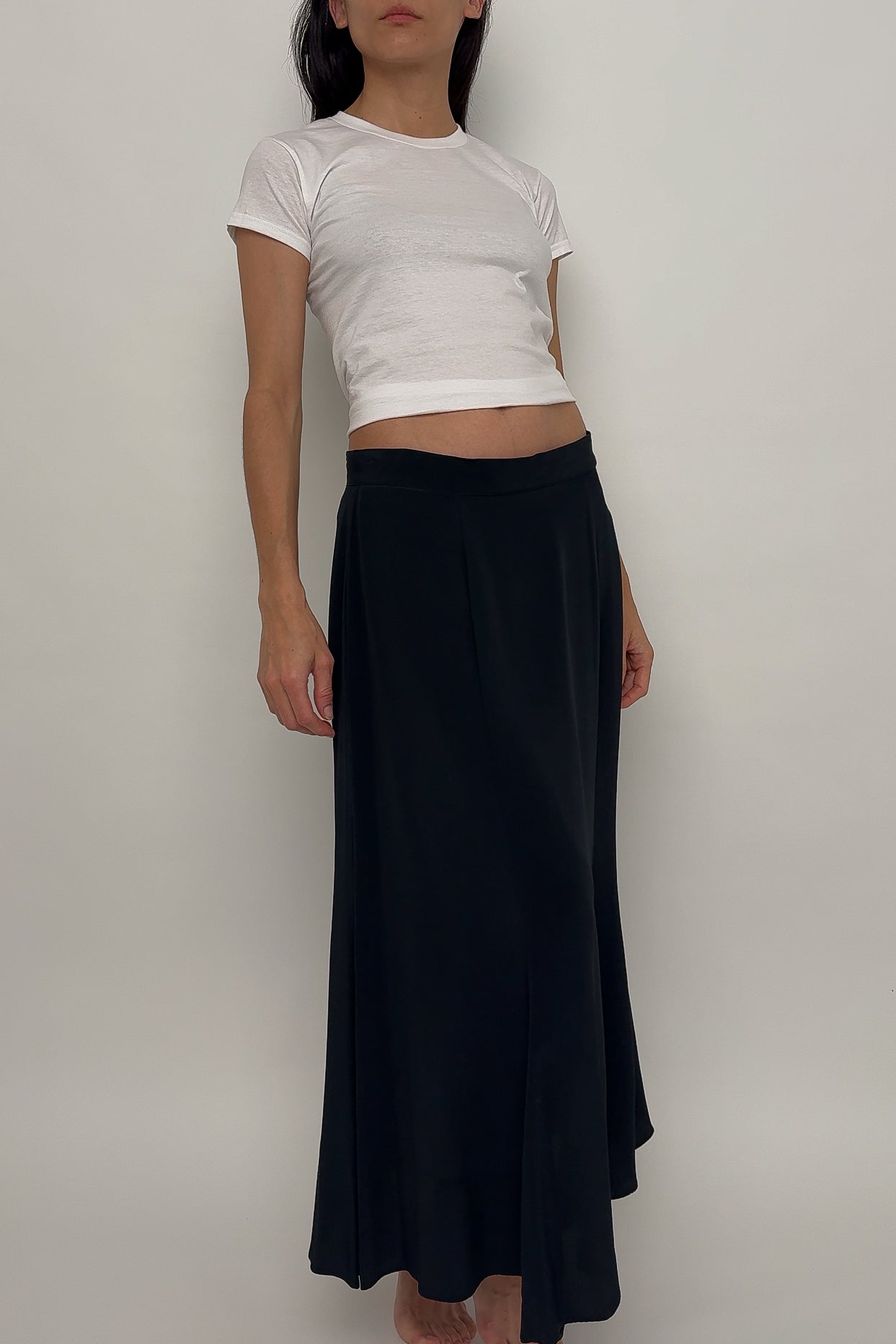 Vintage 90s Noir Flowy Maxi Skirt