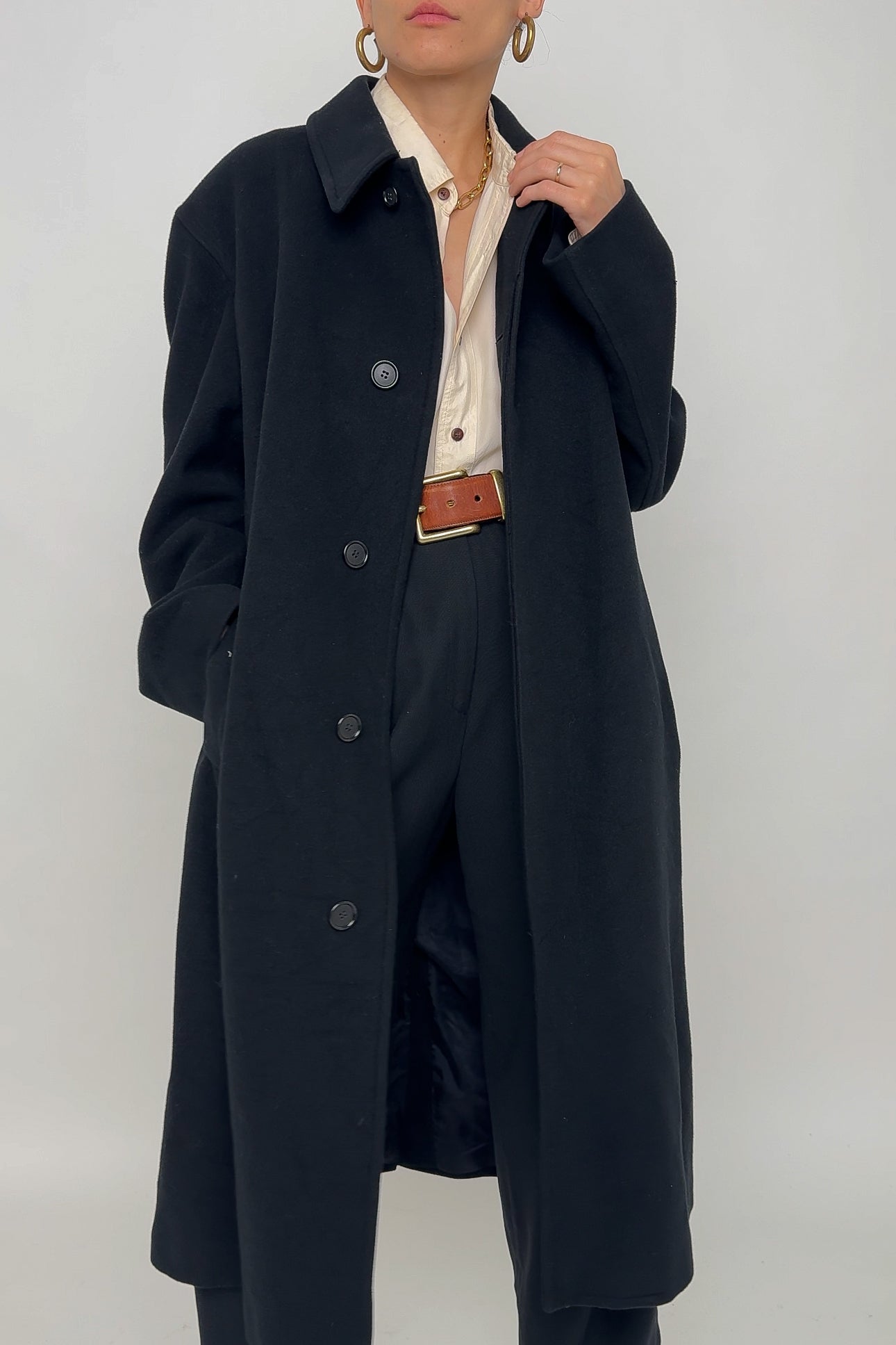 Vintage 90s Onyx Wool Coat