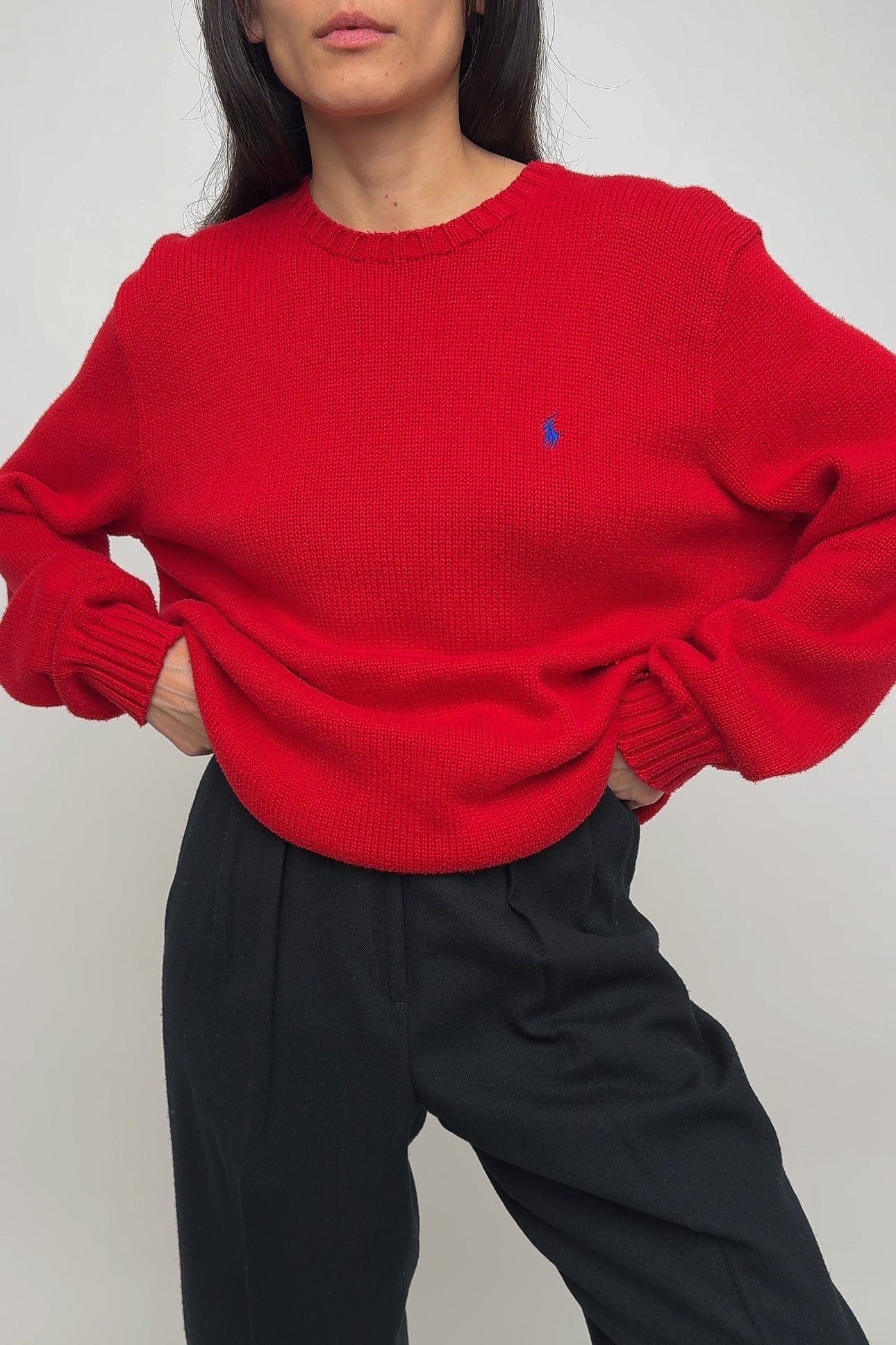 Vintage Strawberry Ralph Lauren Cotton Knit Crewneck Sweater