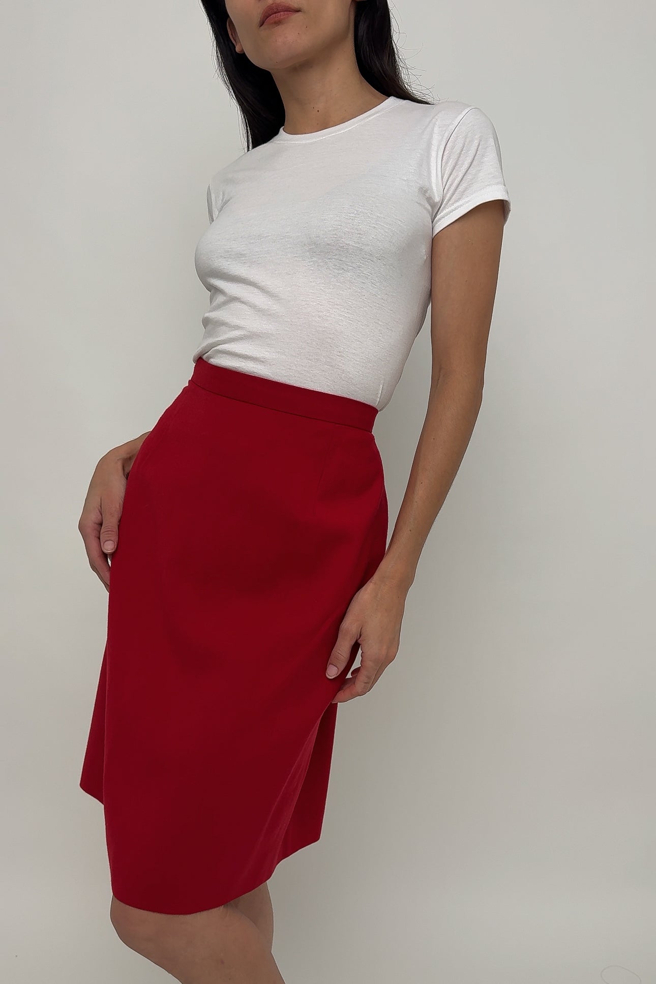 Vintage Chili Neiman Marcus Wool Midi Pencil Skirt