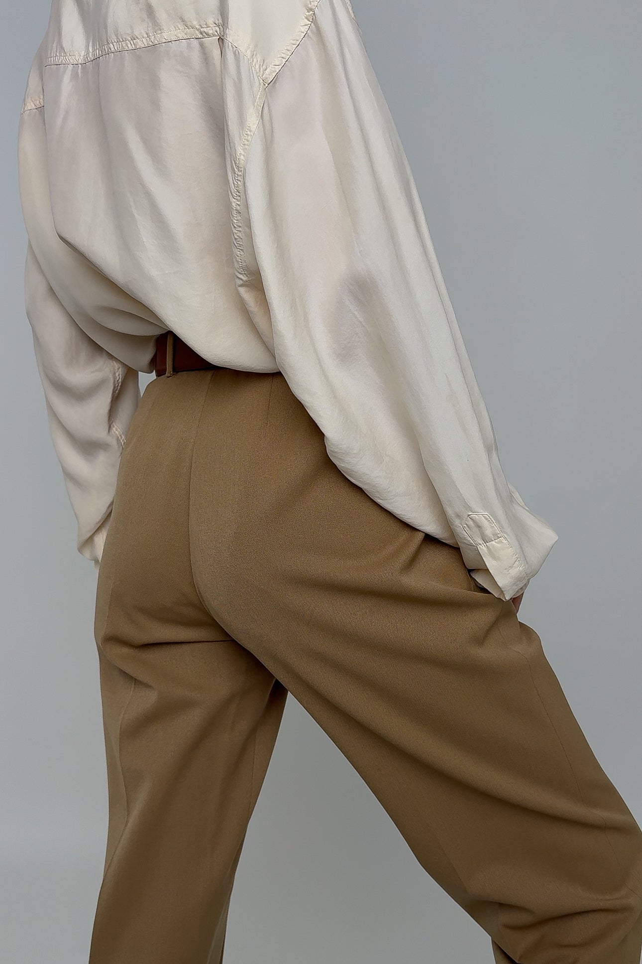 Vintage Italian Camel Prada Virgin Wool Trousers (Rosella)