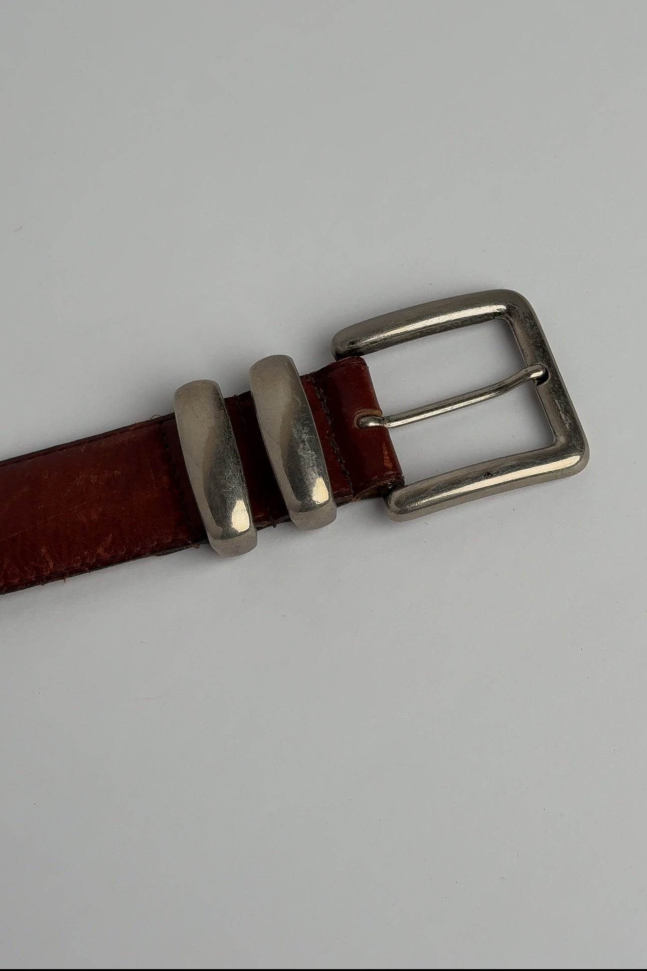 Vintage Saddle and Silver Leather Belt