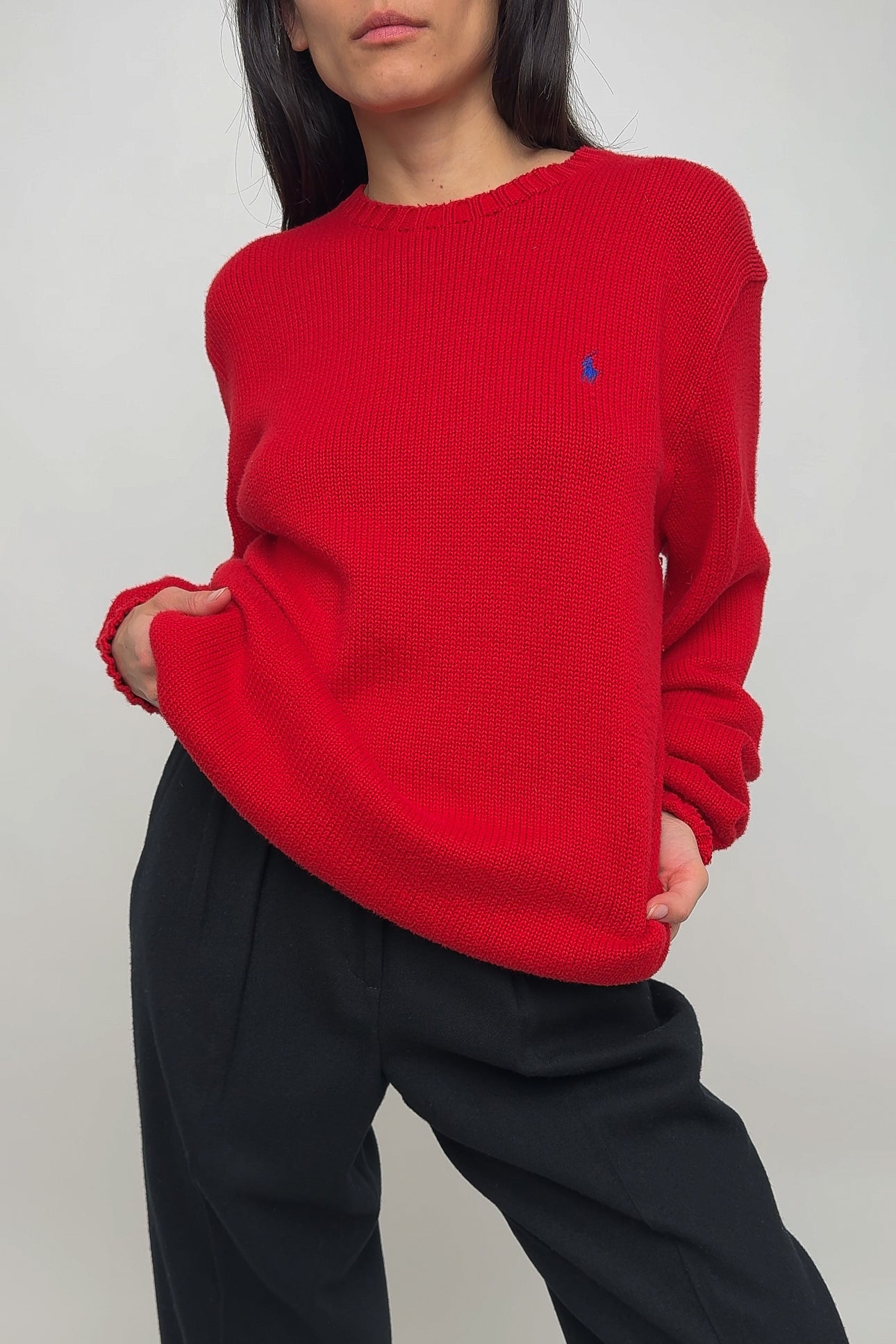 Vintage Strawberry Ralph Lauren Cotton Knit Crewneck Sweater