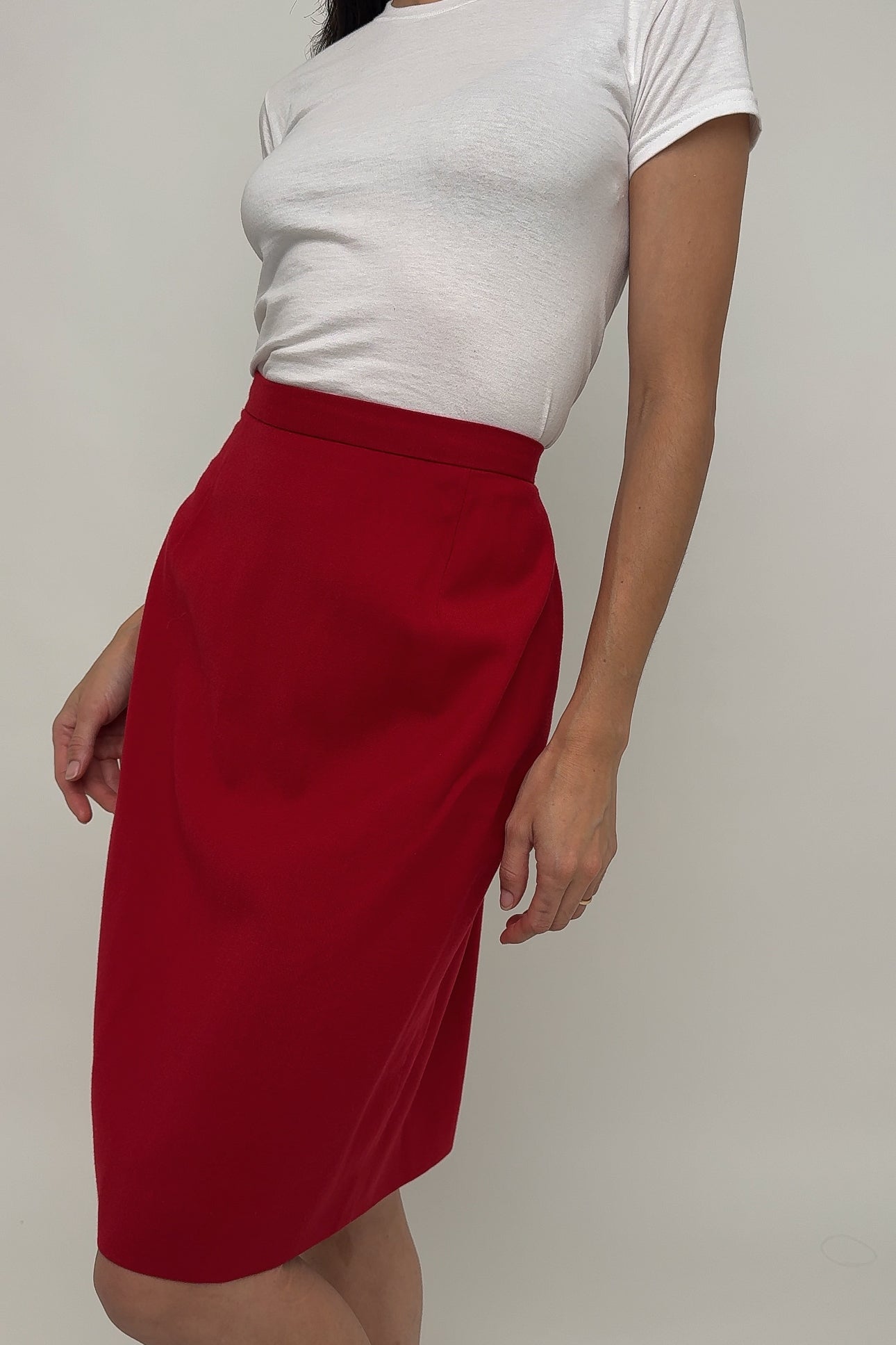 Vintage Chili Neiman Marcus Wool Midi Pencil Skirt