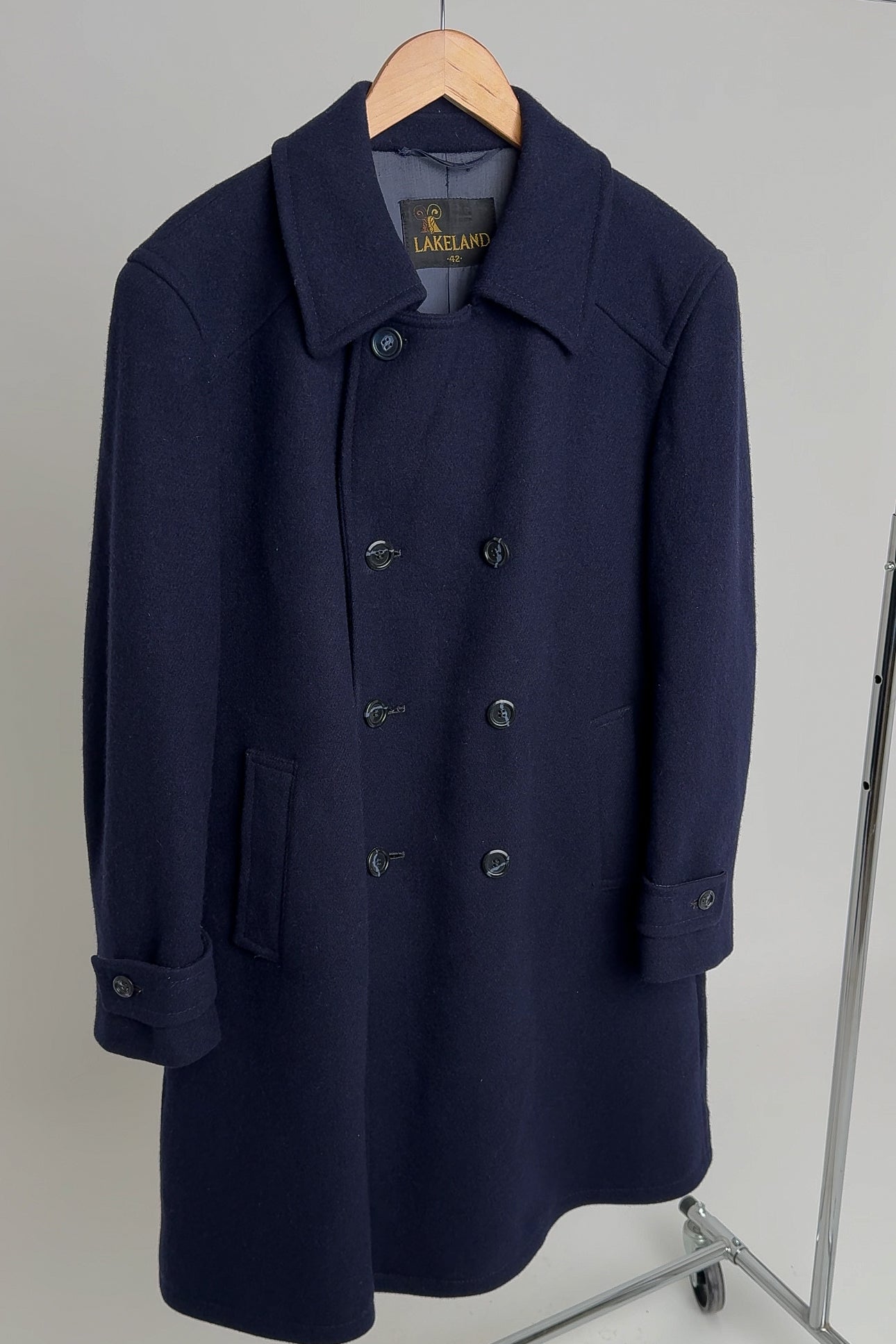 Vintage Deep Sea Wool Double Breasted Peacoat