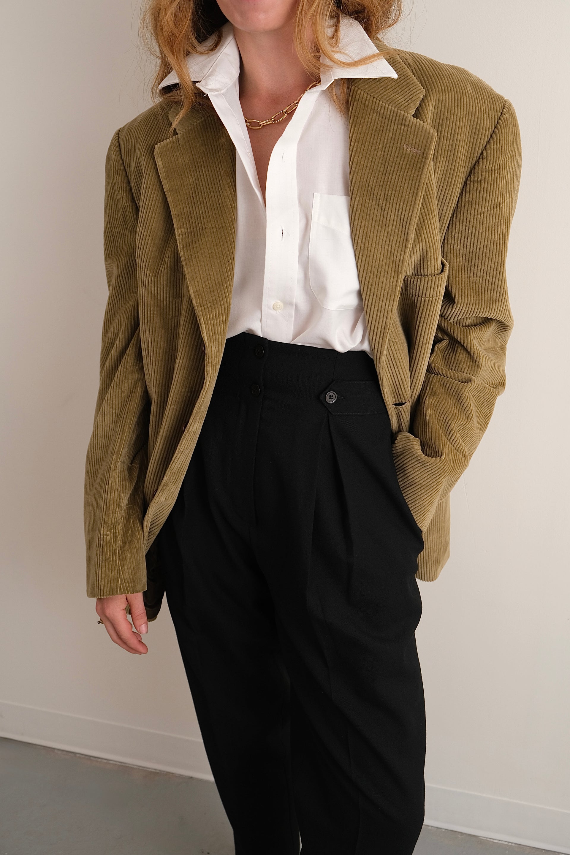 Vintage 90s Caramel Ralph Lauren Cotton Corduroy Blazer