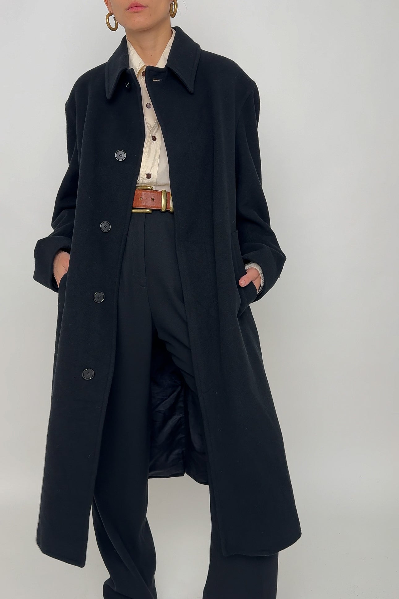 Vintage 90s Onyx Wool Coat