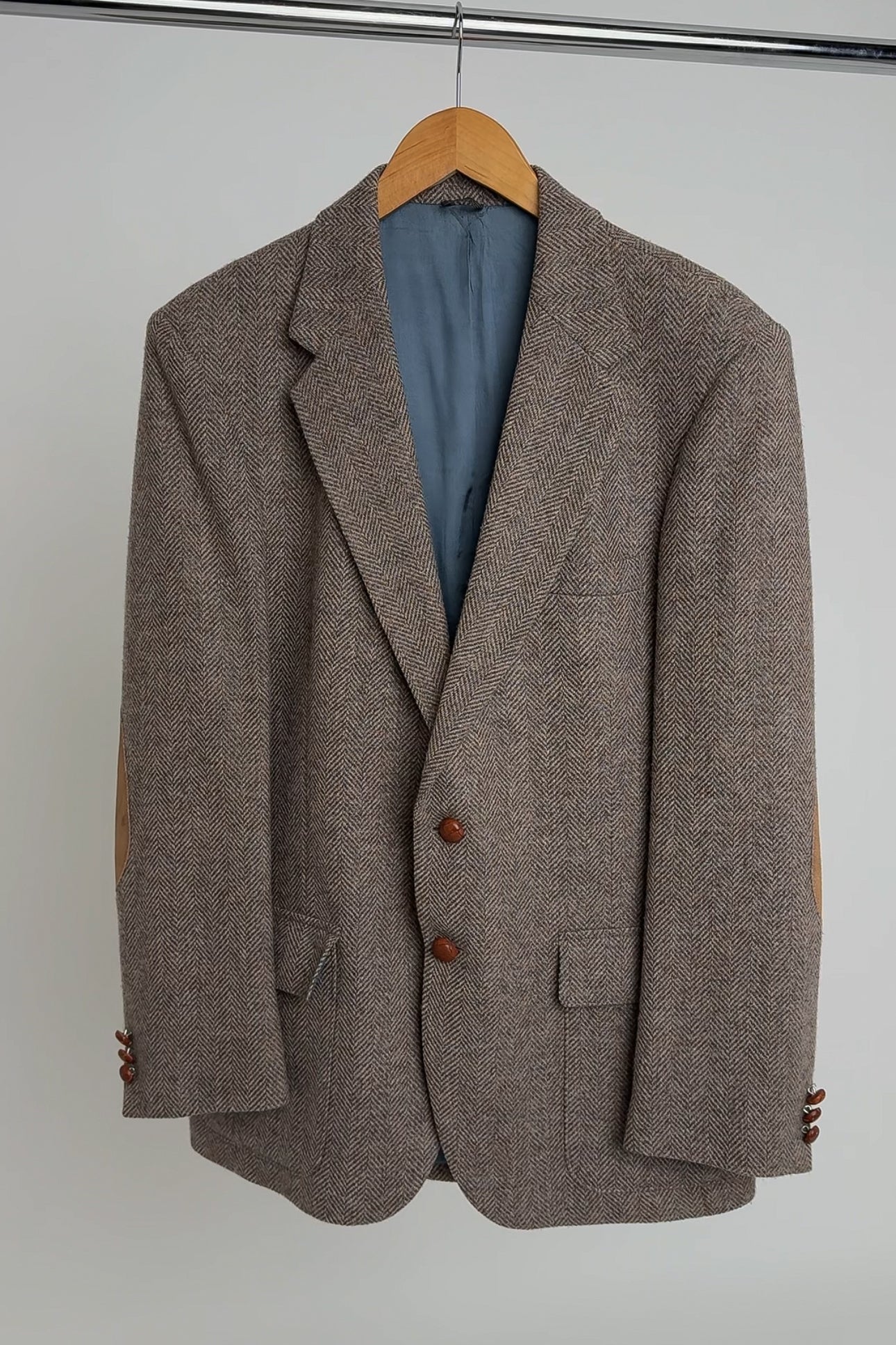 Vintage Hazelnut Pure Wool Elbow Patch Blazer