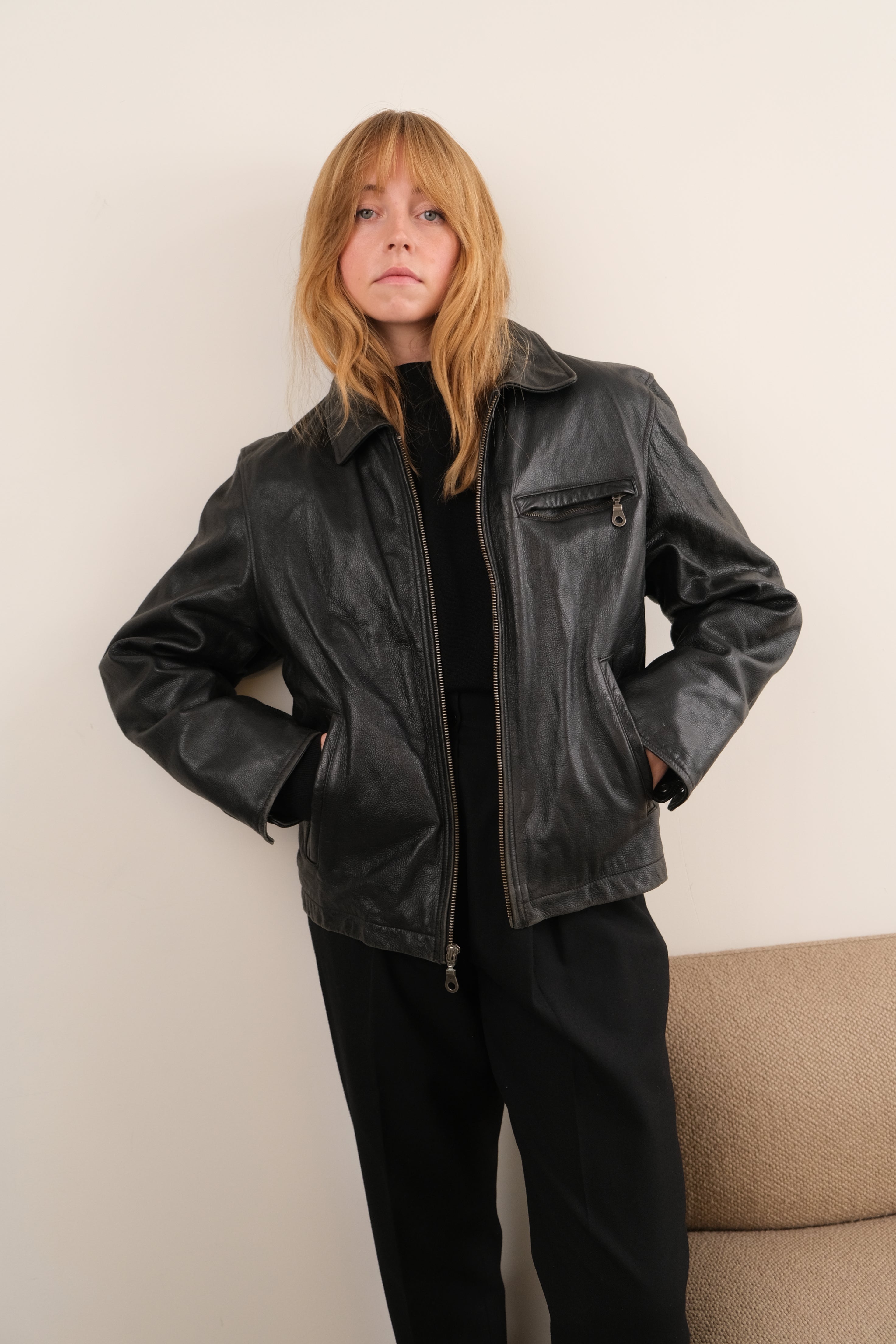 ジャケット・アウター 00s leather jacket Vintage 00s Espresso Faux Leather Sherpa Lined Jacket – Hermine