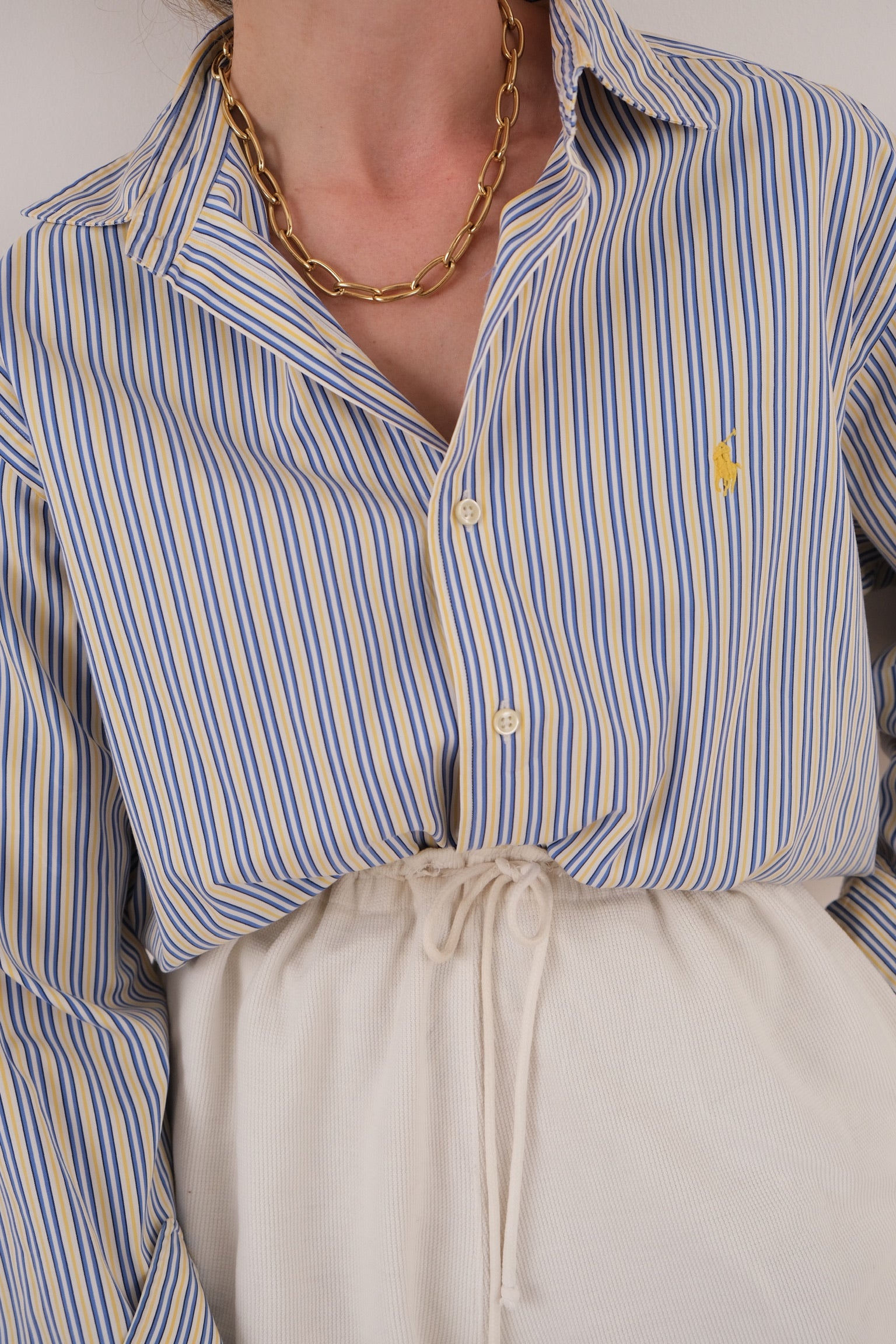 Vintage 90s Lemon Ralph Lauren Cotton Striped Button Up Shirt
