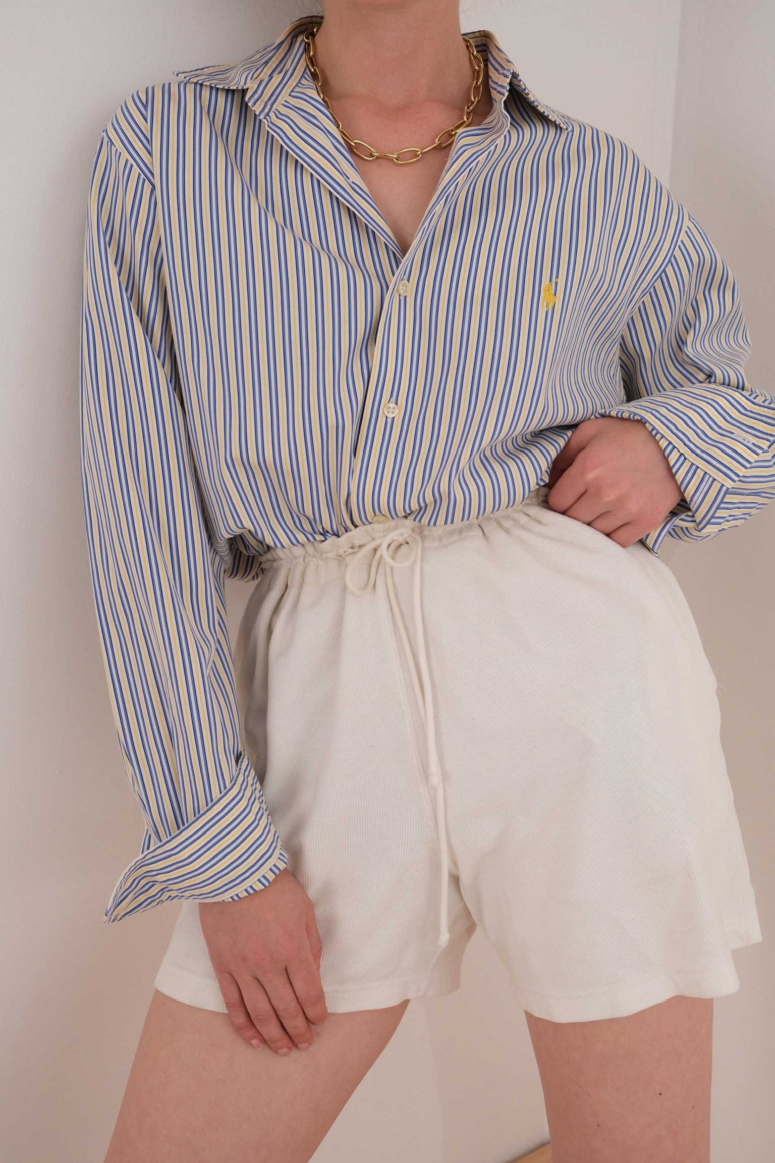 Vintage 90s Lemon Ralph Lauren Cotton Striped Button Up Shirt