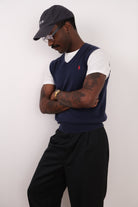 Vintage 90s Marine Polo Ralph Lauren Cotton Sweater Vest