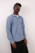 Vintage 90s Slate Ralph Lauren Cotton Long-Sleeve Polo Shirt