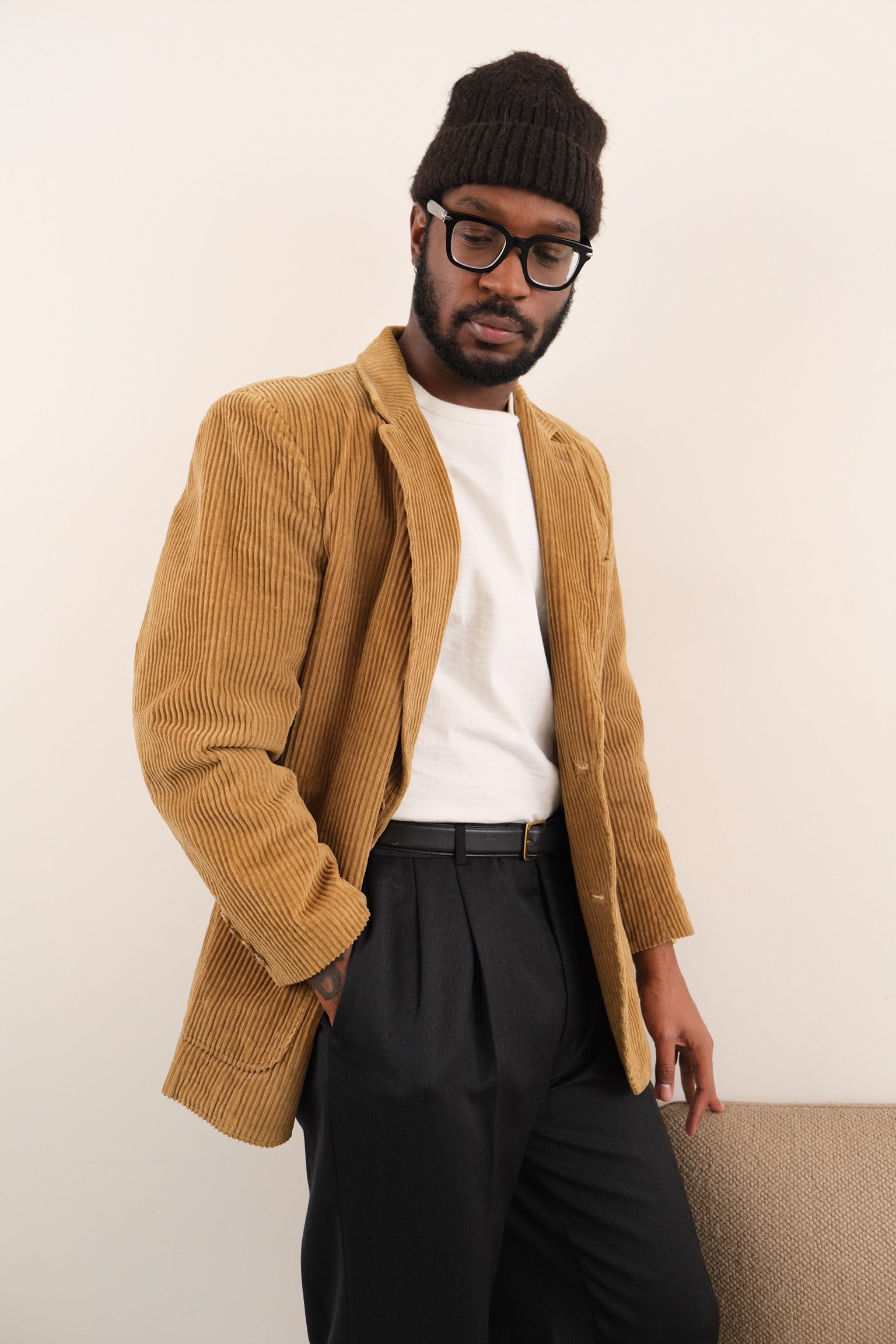 Vintage 80s Granola Cotton Corduroy Long Sleeve Button Up Blazer