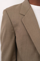 Vintage 80s Fawn Wool Houndstooth Blazer