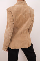 Vintage tan suede leather two-button blazer