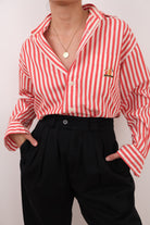 Vintage 90s Currant Ralph Lauren Cotton Striped Button Up