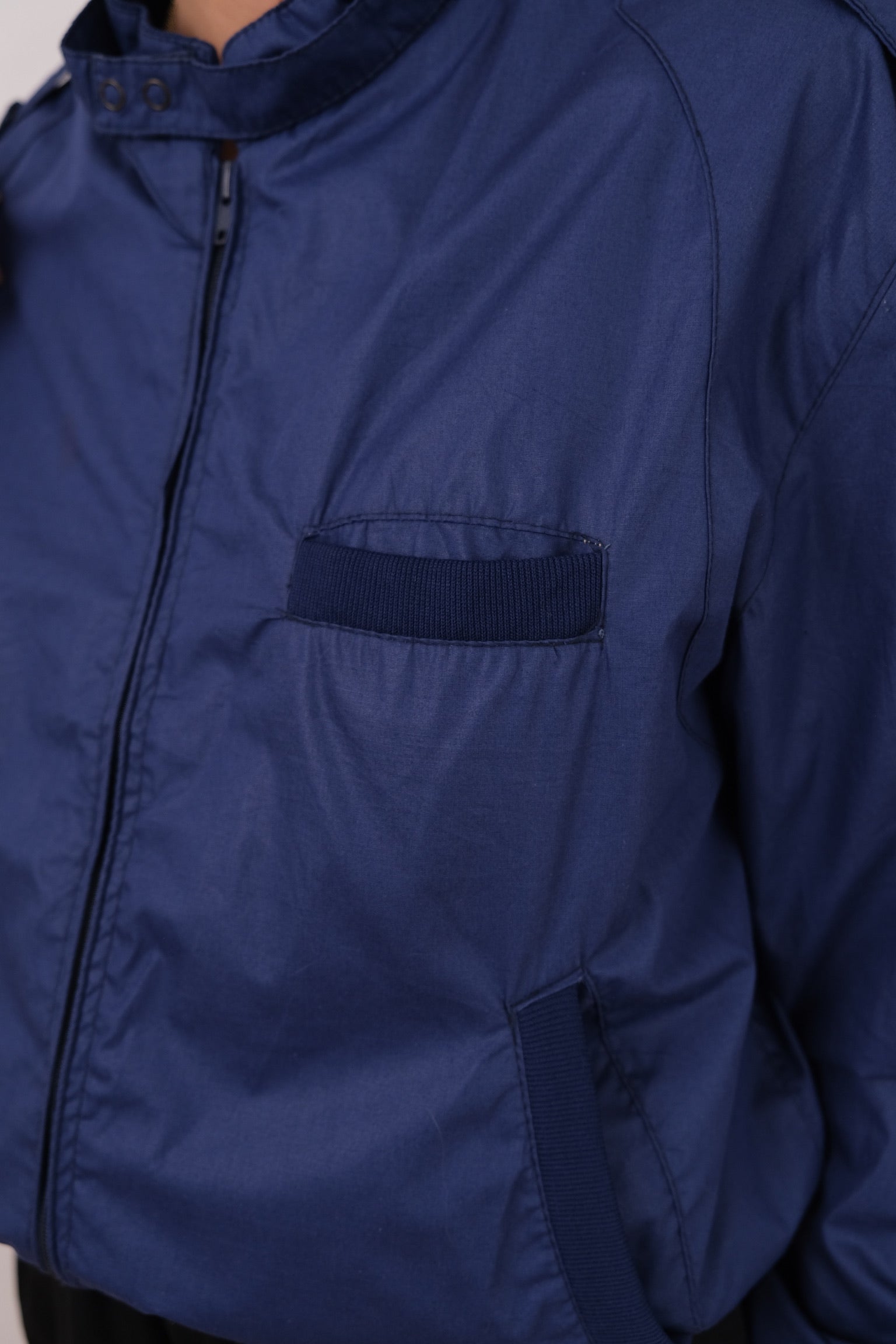 Vintage 90s Sapphire Epaulette Cropped Racer Jacket