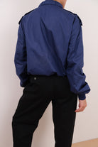 Vintage 90s Sapphire Epaulette Cropped Racer Jacket