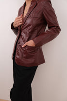 Vintage 70s Garnet Leather Blazer