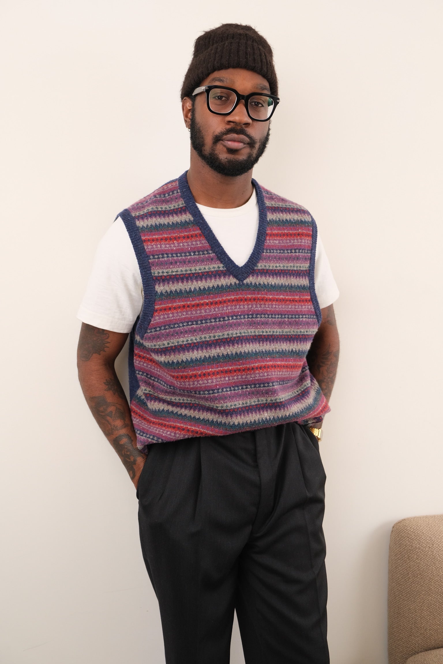 Vintage 90s Italian Mulberry Wool Blend Sweater Vest – Hermine