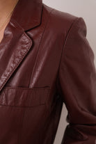 Vintage 70s Garnet Leather Blazer