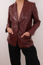 Vintage 70s Garnet Leather Blazer