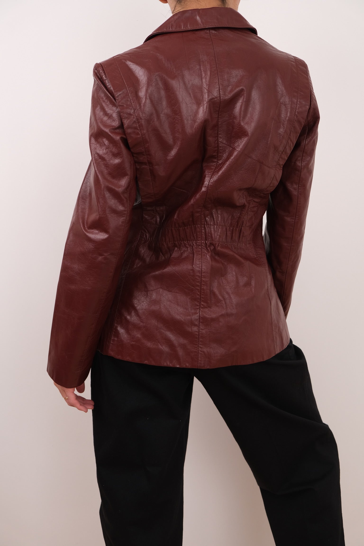 Vintage 70s Garnet Leather Blazer