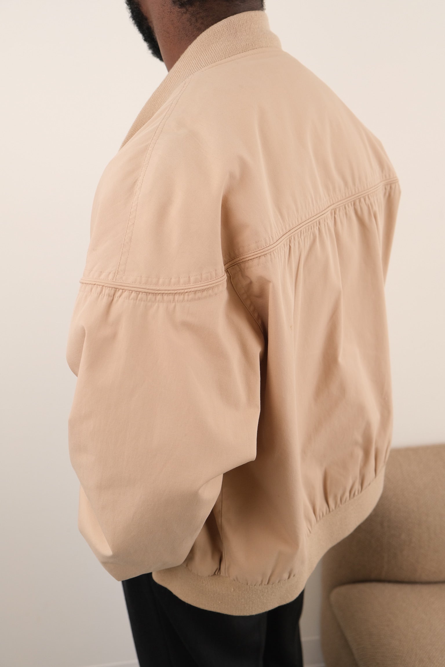ジャケット・アウター 80s OKIEF MARINA TypewriterCotton Bomber Vintage 80s Latte Cotton Blend Bomber Jacket – Hermine