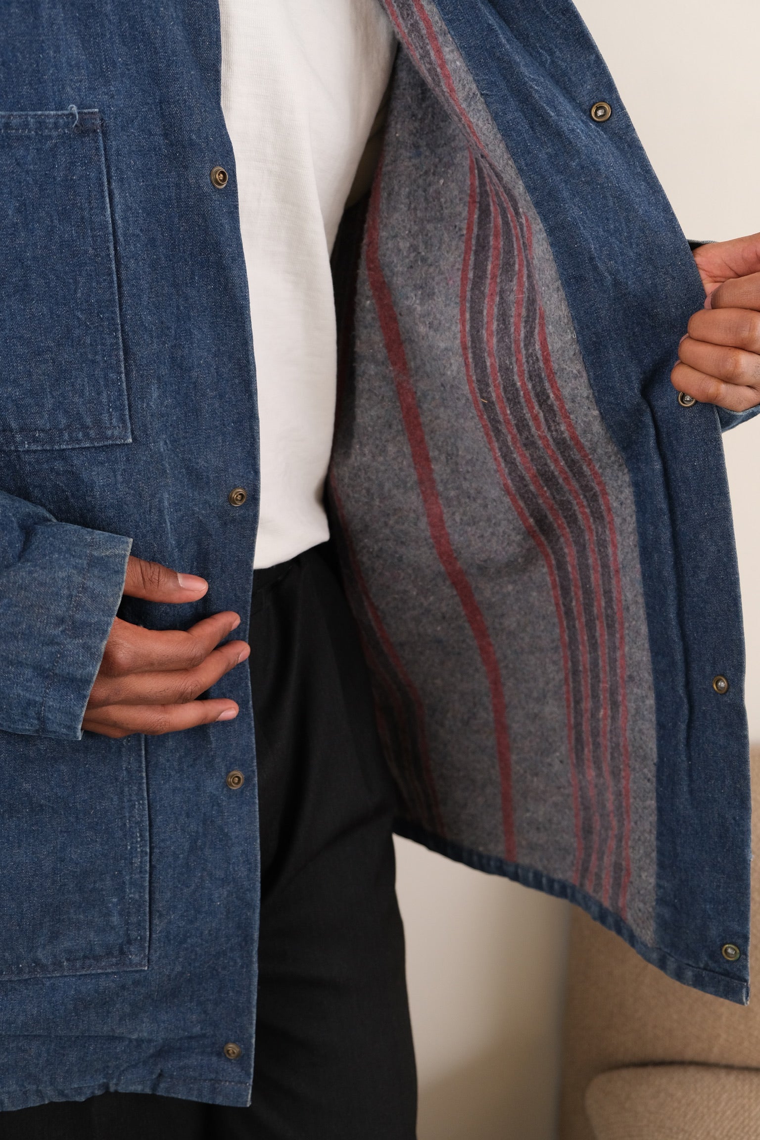 Vintage 80s Dark Wash Cotton Denim Chore Jacket – Hermine