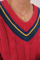 Vintage 90s Cerise Cotton Cricket Sweater