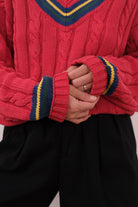Vintage 90s Cerise Cotton Cricket Sweater