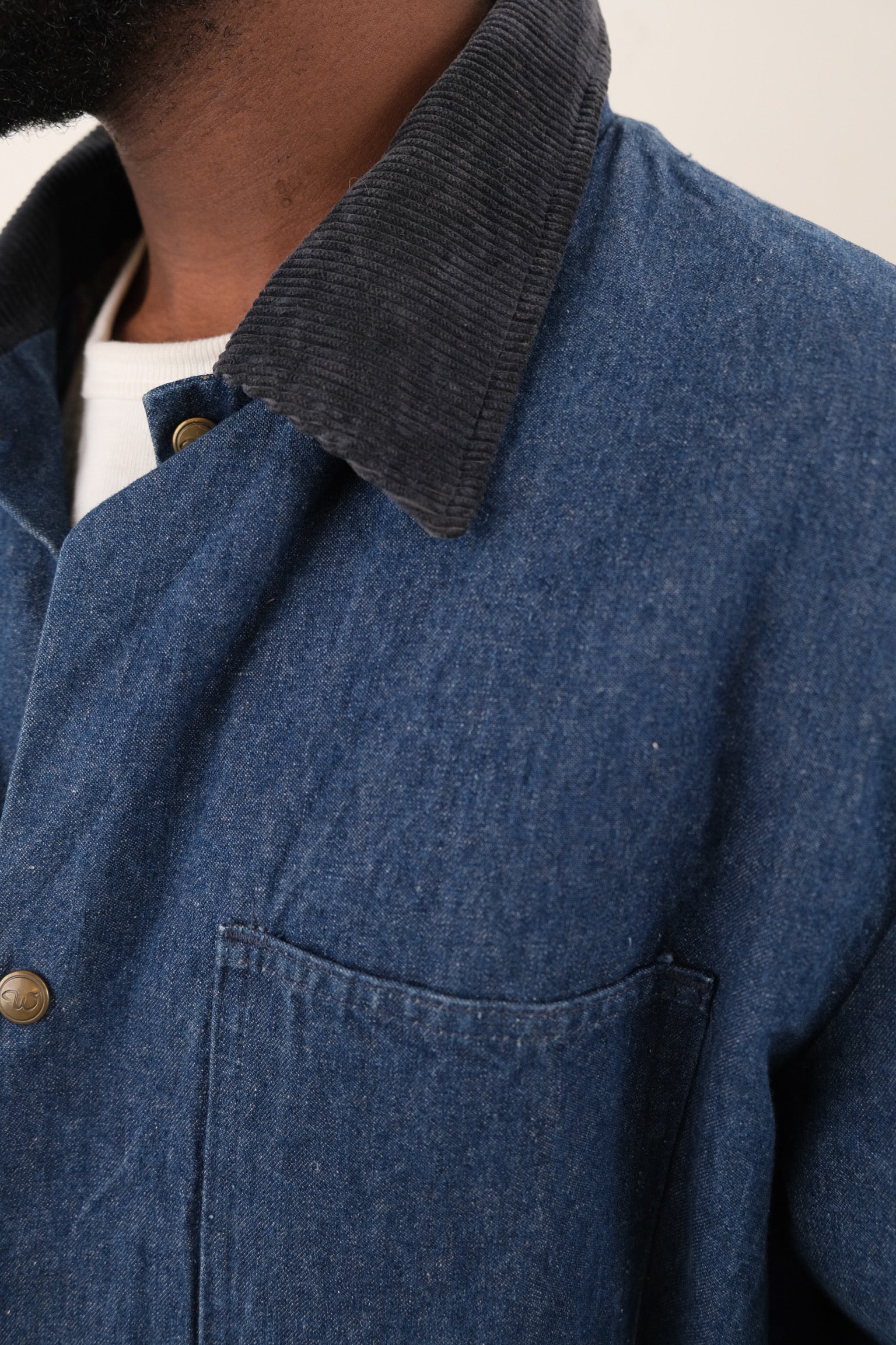 Vintage 80s Dark Wash Cotton Denim Chore Jacket – Hermine