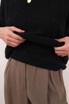 Vintage 90s Graphite Ramie Blend Waffle Knit Sweater