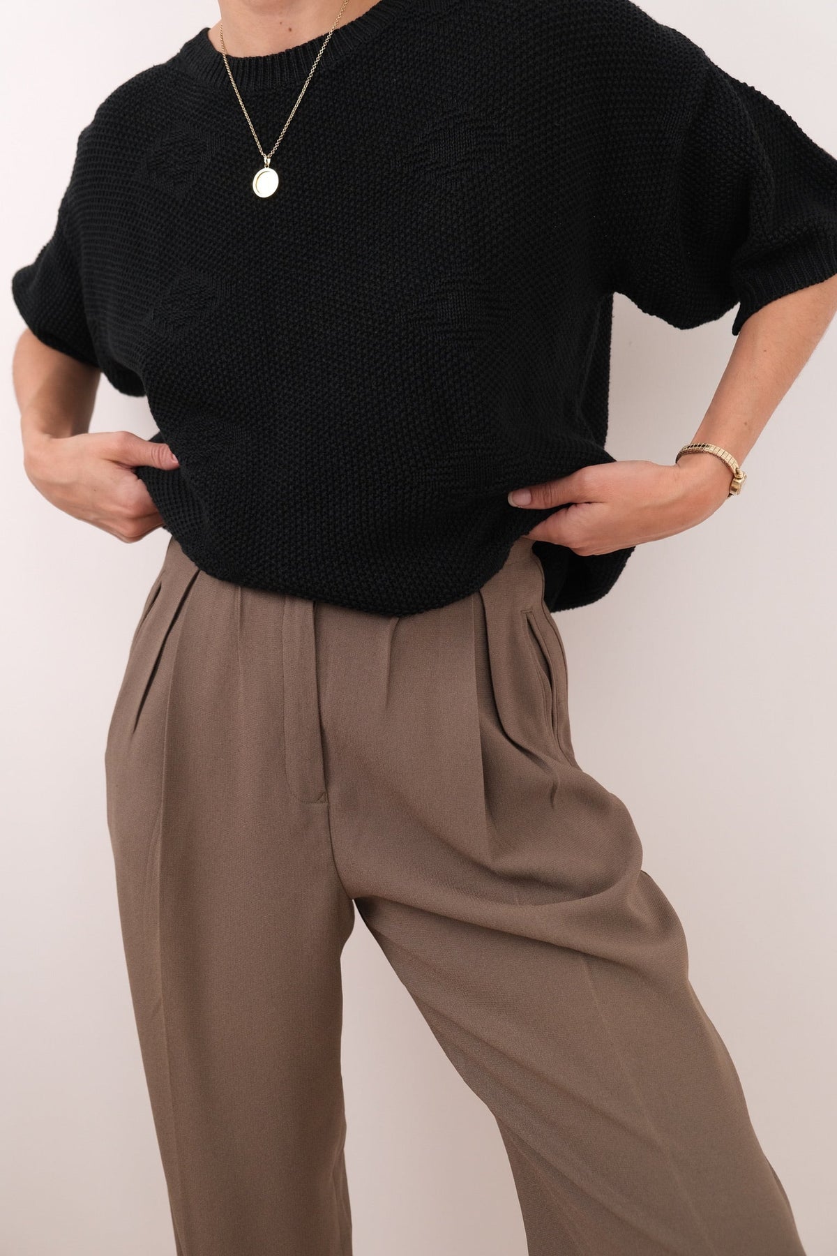 Vintage 90s Graphite Ramie Blend Waffle Knit Sweater