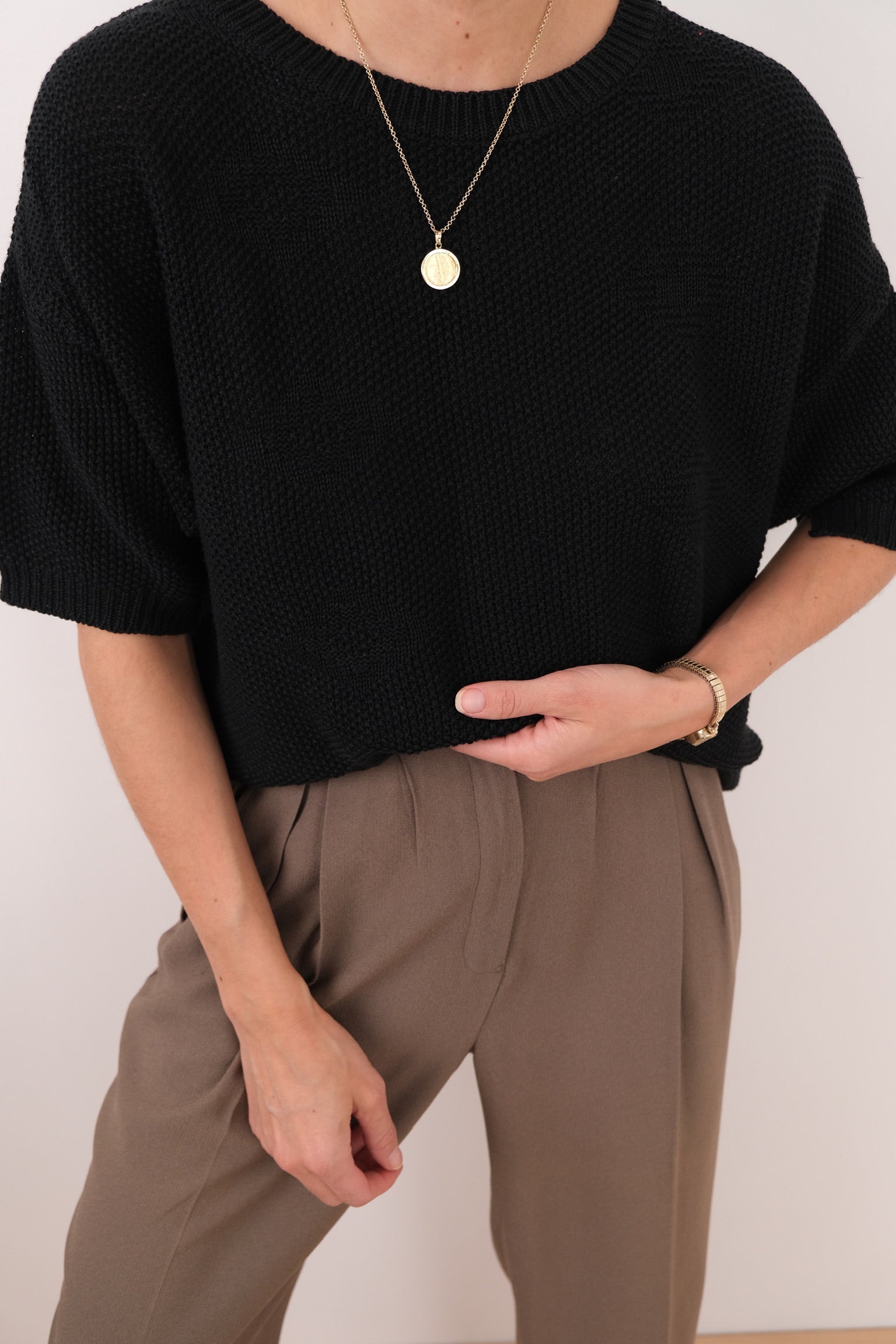 Vintage 90s Graphite Ramie Blend Waffle Knit Sweater