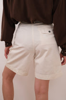 Vintage 90s Alabaster Cotton Pleated Shorts