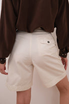 Vintage 90s Alabaster Cotton Pleated Shorts
