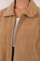 Vintage 00s Fawn Leather Zip Front Jacket