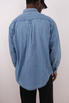 Vintage 90s Chambray Cotton Denim Button Up Shirt