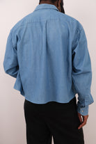 Vintage 90s USA Sky Cotton Denim Cropped Button Up Shirt