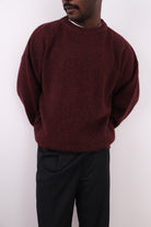 Vintage Oxblood Pure New Wool Crewneck Sweater