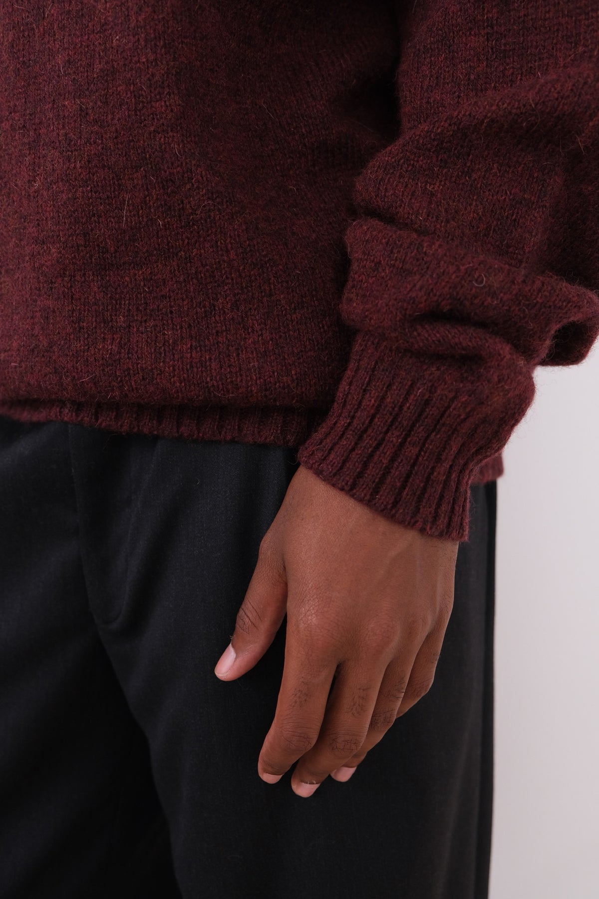 Vintage Oxblood Pure New Wool Crewneck Sweater