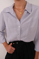 Vintage Lilac Silk Long Sleeve Button Up Shirt